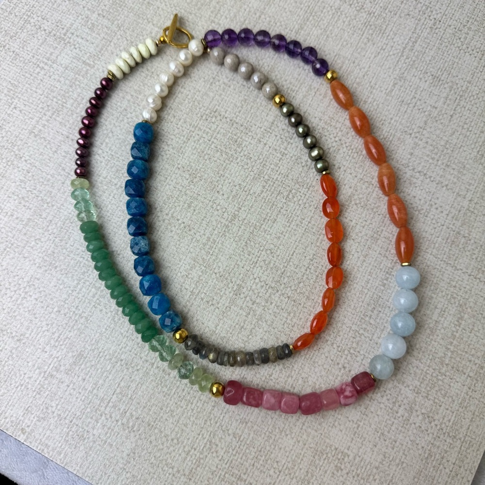 Handmade Multi Stone Beaded Necklace